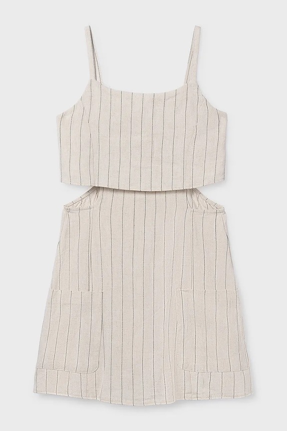 Mayoral vászonkeverékből készült gyerek kezeslábas 6874.8D.Junior.PPY2 bézs SS26