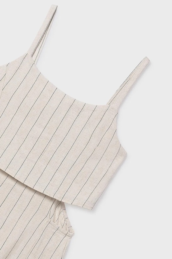 Mayoral vászonkeverékből készült gyerek kezeslábas bézs 6874.8D.Junior.PPY2