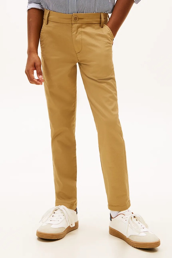 Tommy Hilfiger spodnie chinos męskie bawełniane z elastanem brązowy KB0KB09638.128.176.PPY2