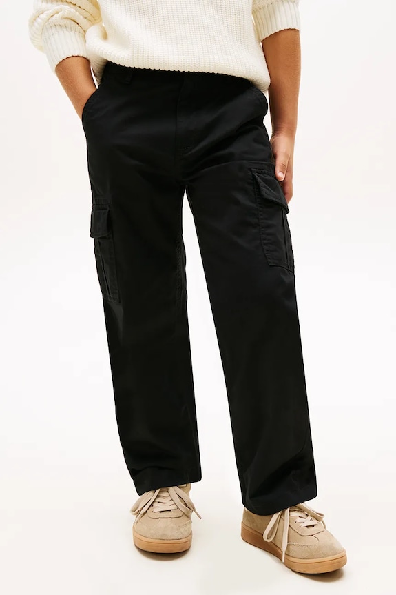 Tommy Hilfiger pantaloni copii cu elastan negru KB0KB10049.128.176.PPY2