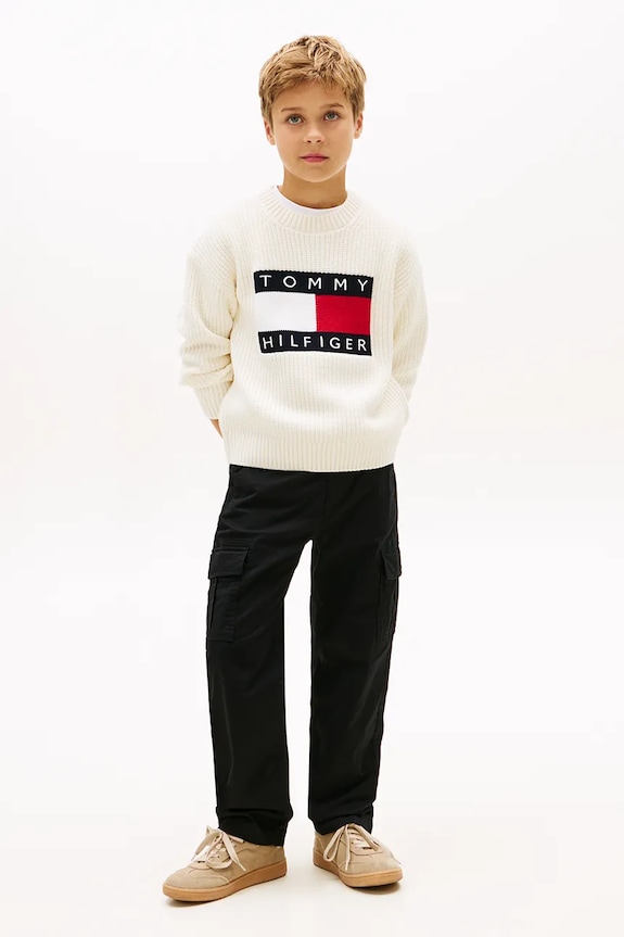 Băieți Tommy Hilfiger pantaloni copii KB0KB10049.128.176.PPY2 negru