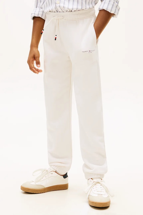 Αγορίστικα Tommy Hilfiger παιδικό παντελόνι jogger KS0KS00662.128.176.PPY2 λευκό