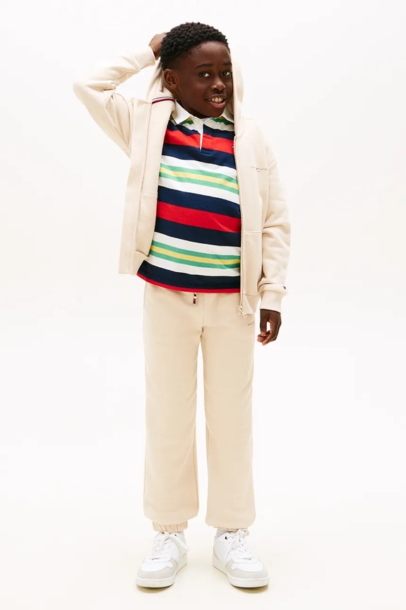 Chlapec Tommy Hilfiger nohavice jogger detské KS0KS00662.128.176.PPY2 béžová