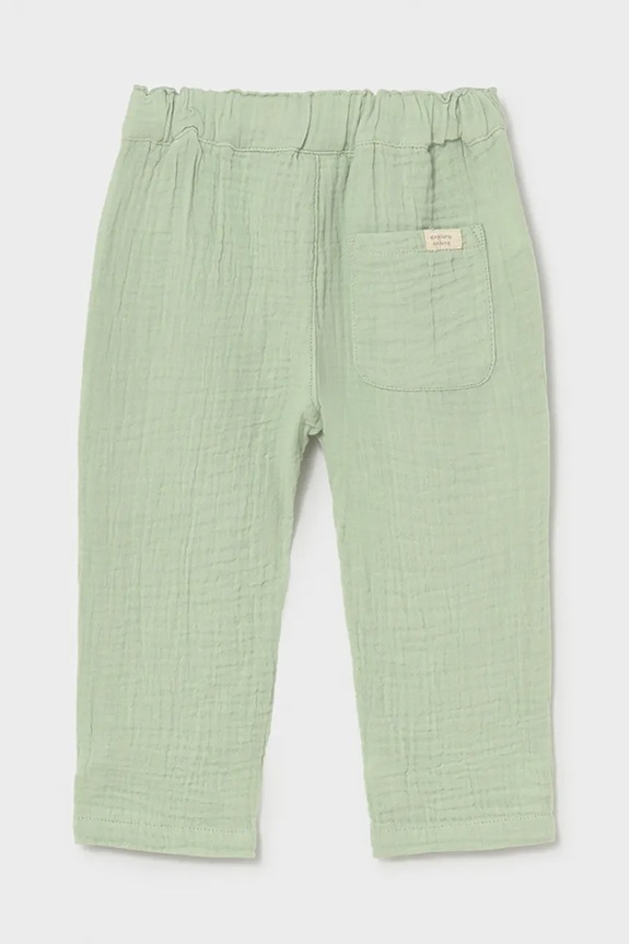 Mayoral pantaloni din bumbac pentru bebeluși 1521.3C.Baby.PPY2 verde SS26