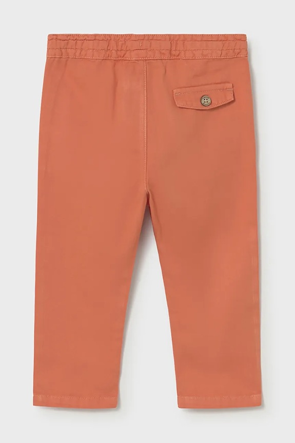 Ľanové nohavice pre bábätká Mayoral 1523.3C.Baby.PPY2 oranžová SS26
