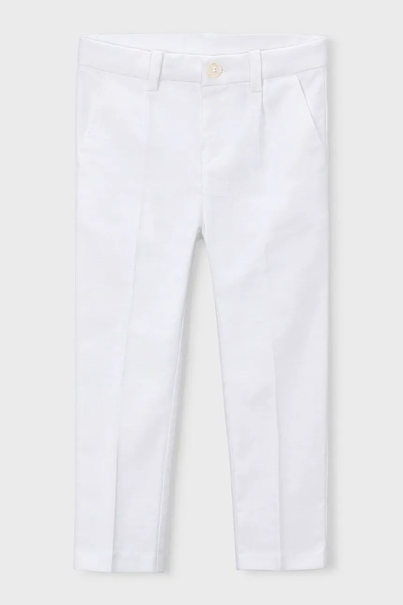 Παντελόνι με λινό μείγμα για παιδιά Mayoral ύφασμα λευκό 3574.5B.Mini.PPY2