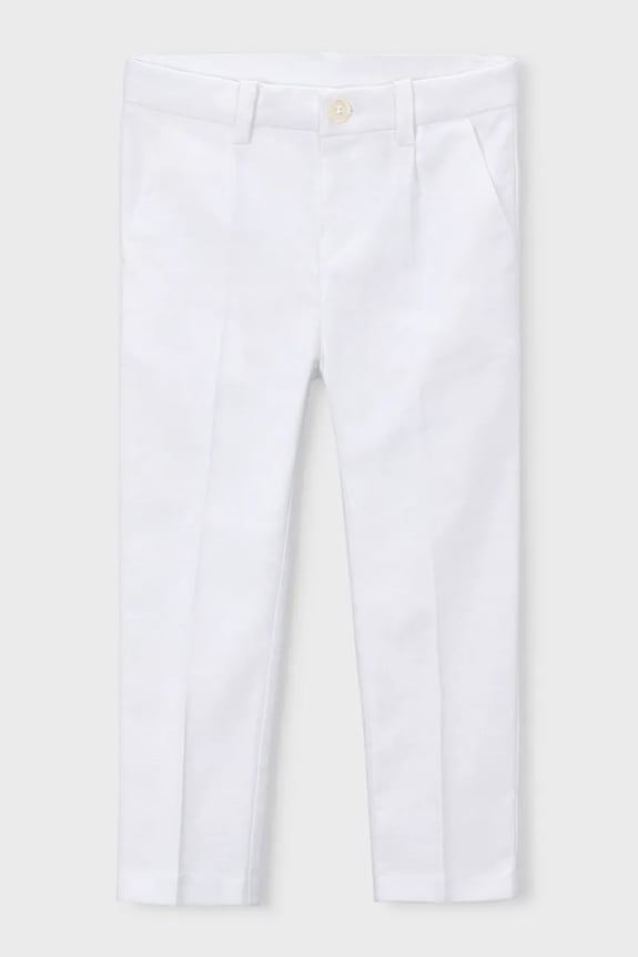 Dječje hlače s dodatkom lana Mayoral tkanina bijela 3574.5B.Mini.PPY2