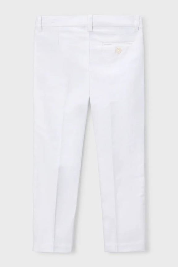 Παντελόνι με λινό μείγμα για παιδιά Mayoral 3574.5B.Mini.PPY2 λευκό SS26