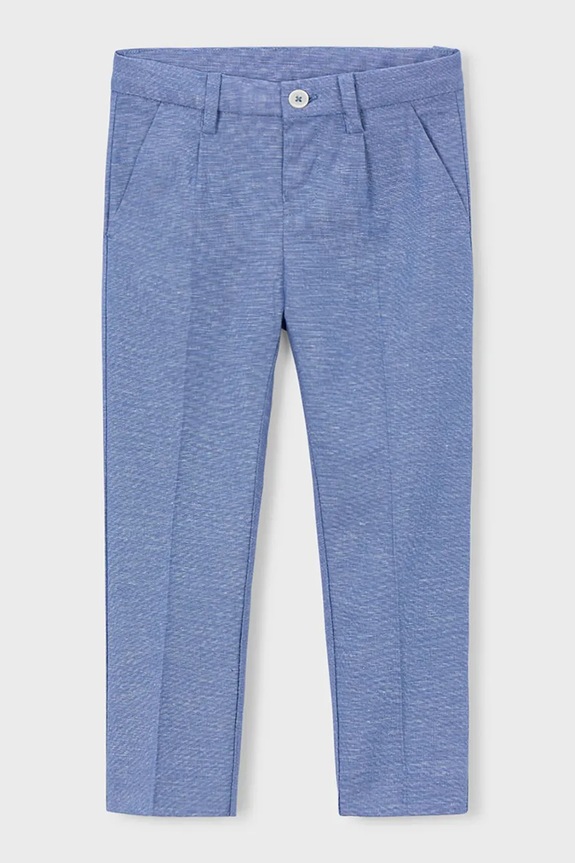 Mayoral pantaloni cu amestec de in pentru copii panza albastru 3574.5B.Mini.PPY2