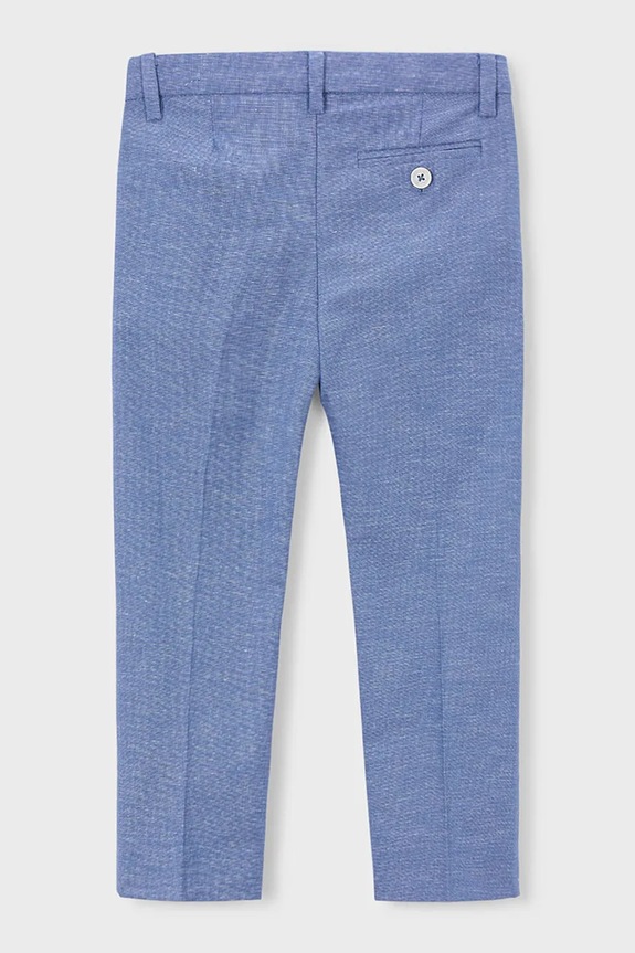 Mayoral pantaloni cu amestec de in pentru copii 3574.5B.Mini.PPY2 albastru SS26