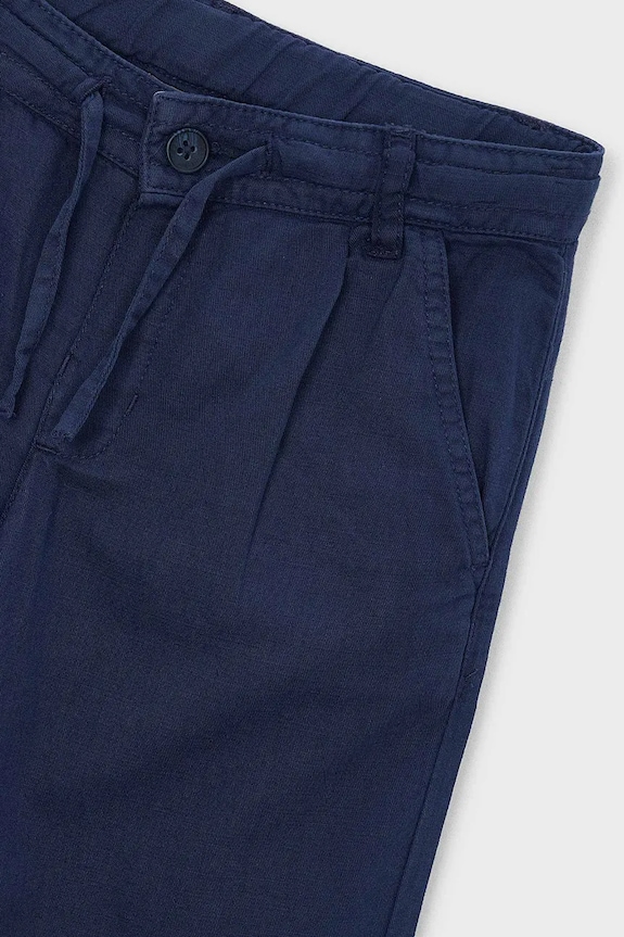 Băieți Mayoral pantaloni pentru copii cu adaos de in 3576.5C.Mini.PPY2 bleumarin