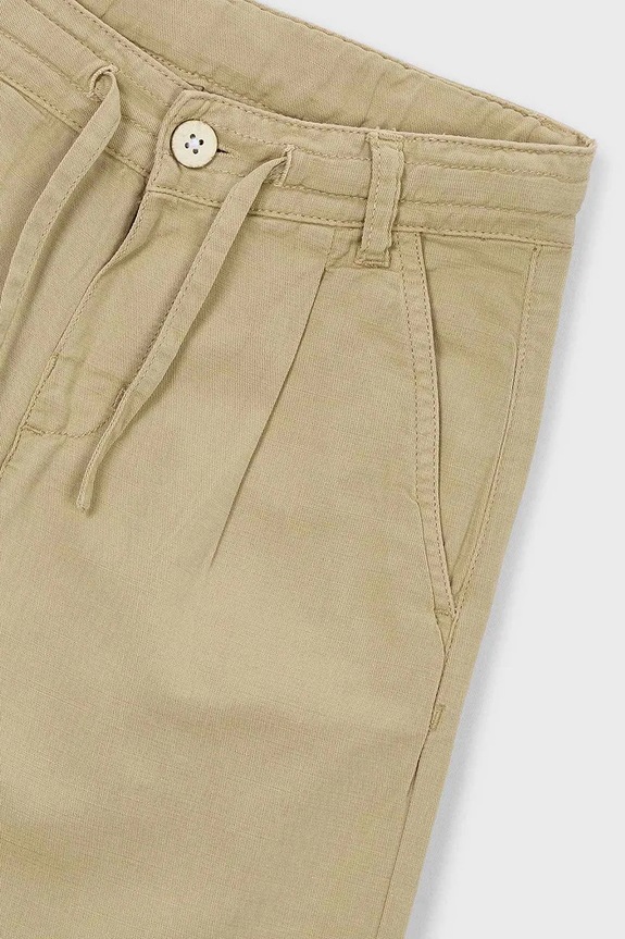 Băieți Mayoral pantaloni pentru copii cu adaos de in 3576.5C.Mini.PPY2 bej