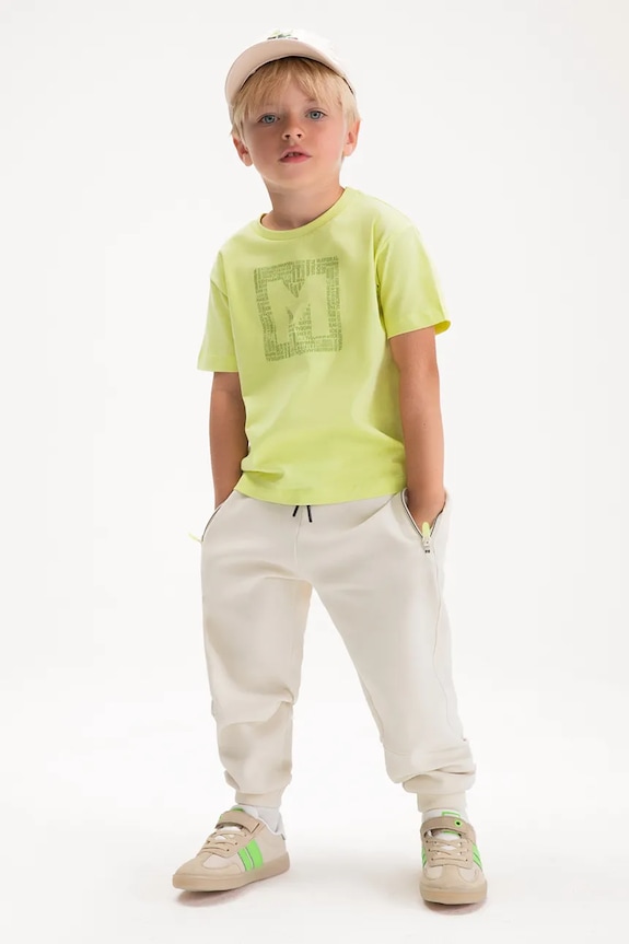 Mayoral pantaloni de trening pentru copii tricotaj bej 3583.5G.Mini.PPY2