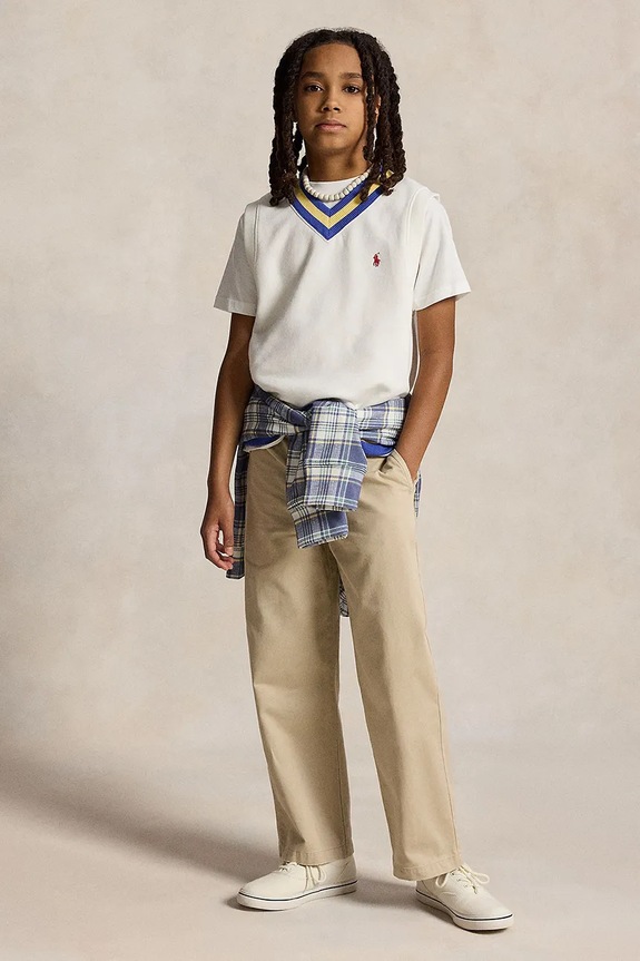 Polo Ralph Lauren Παντελόνι chino παιδικό βαμβακερό μπεζ 323A12611001