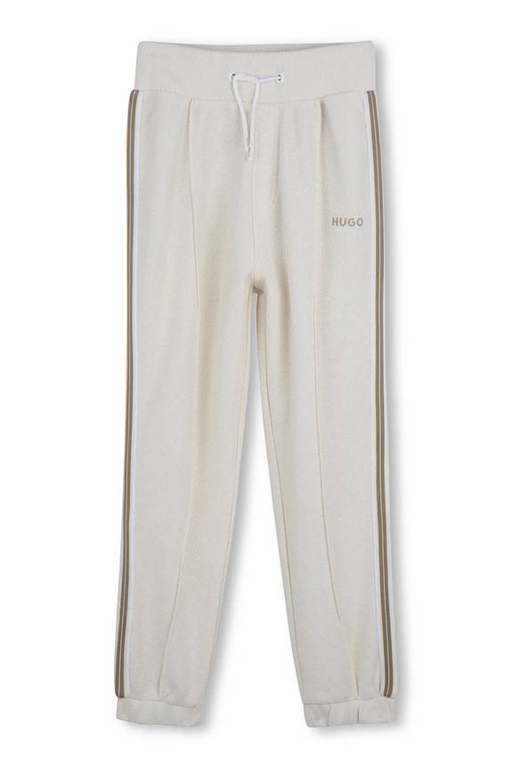 HUGO pantaloni de trening pentru copii, din bumbac bej G00981.162.174