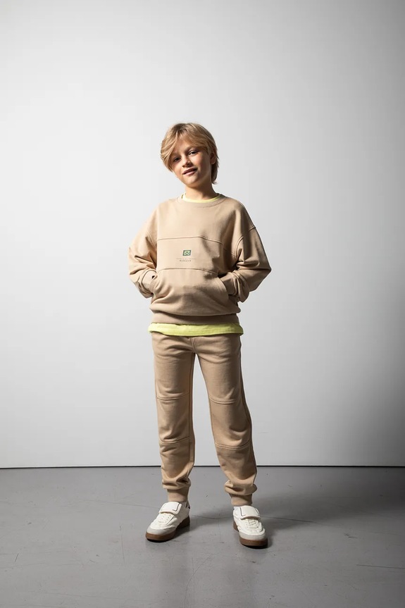 Coccodrillo donji dio trenirke za djecu s pamukom bež WC6120101NBJ