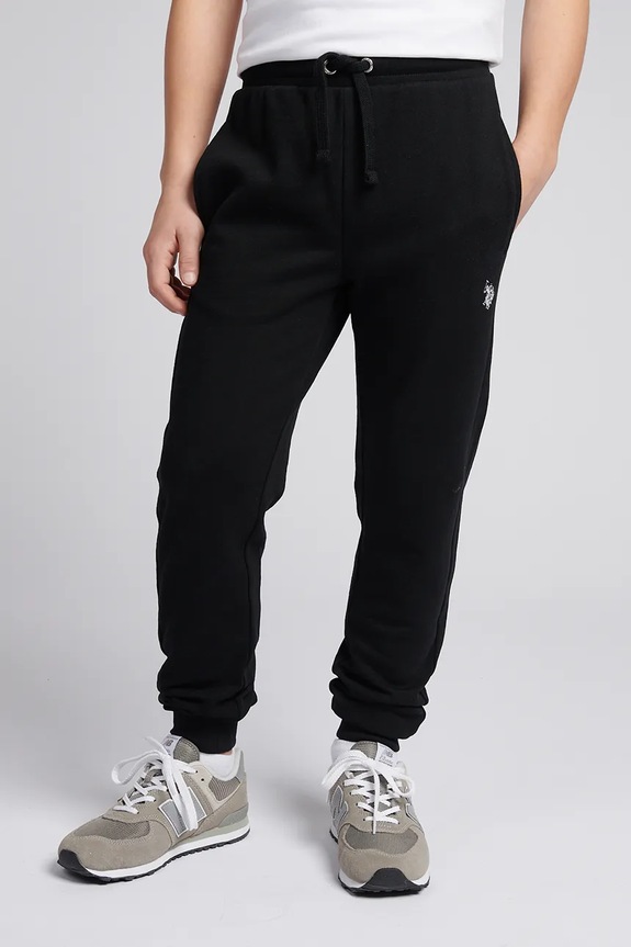 U.S. Polo Assn. Παντελόνι jogger παιδικό με βαμβάκι μαύρο USP2456
