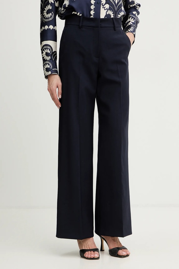 Weekend Max Mara pantaloni de lână VISIVO drept bleumarin 2615131041600