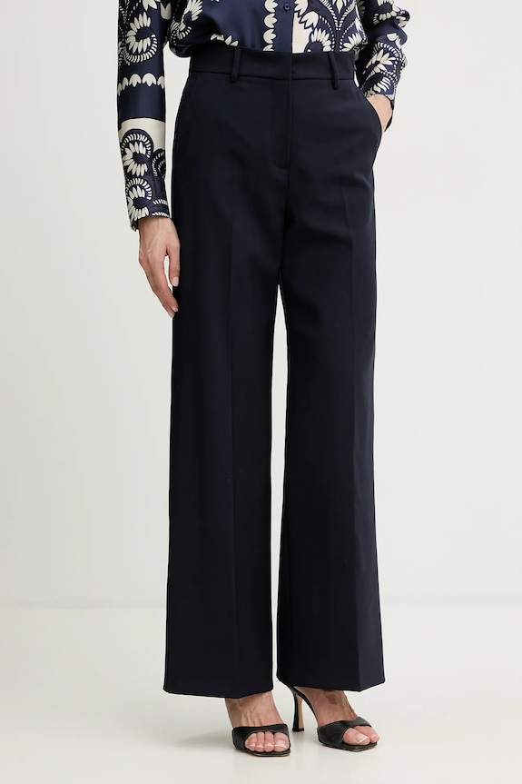 Weekend Max Mara pantaloni de lână VISIVO drept bleumarin 2615131041600