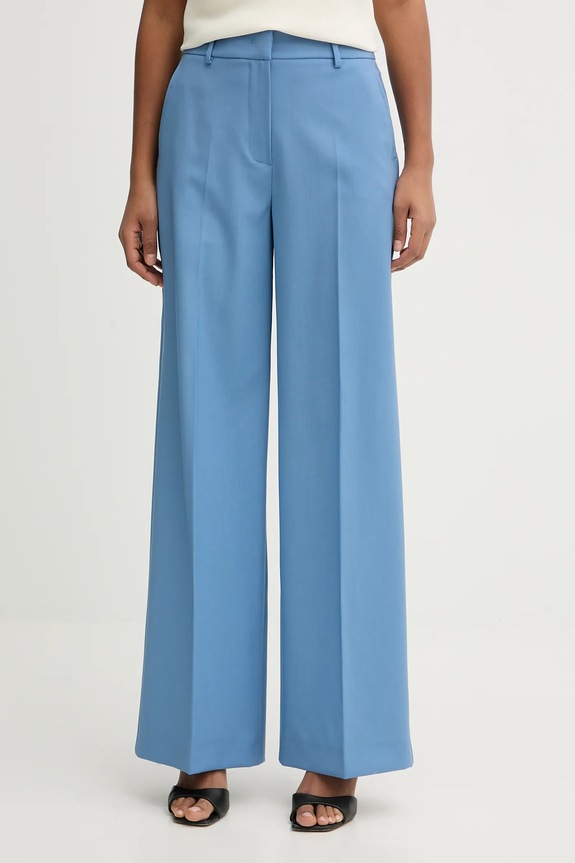 Weekend Max Mara spodnie wełniane VISIVO tkanina niebieski 2615131041600