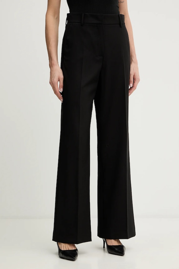 Weekend Max Mara pantaloni de lână VISIVO drept negru 2615131041600
