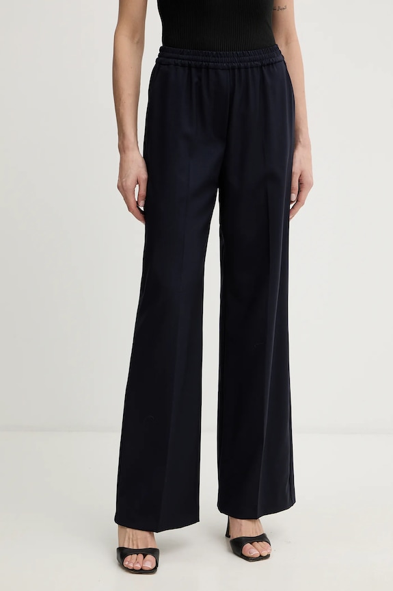 Vlnené nohavice Weekend Max Mara MALLO látka tmavomodrá 2615131071600