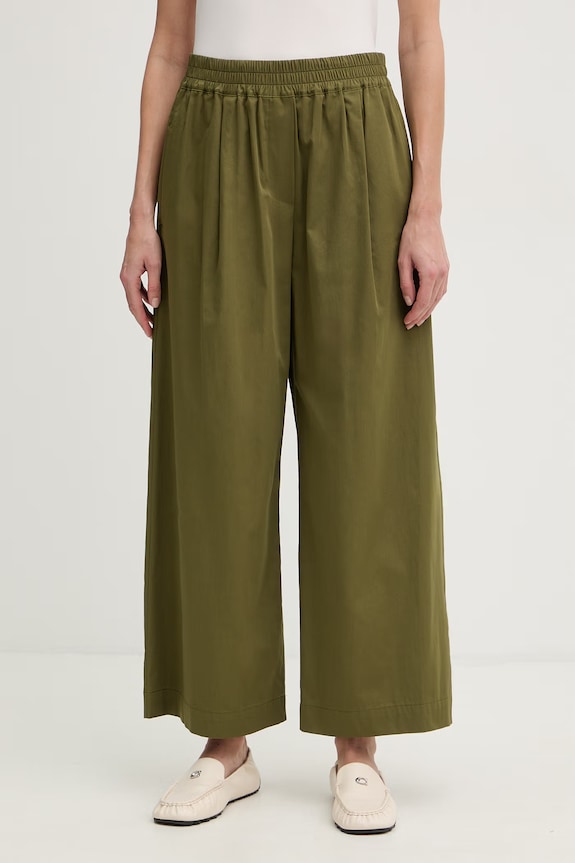 Weekend Max Mara spodnie damskie bawełniane GOLFO zielony 2615131102600