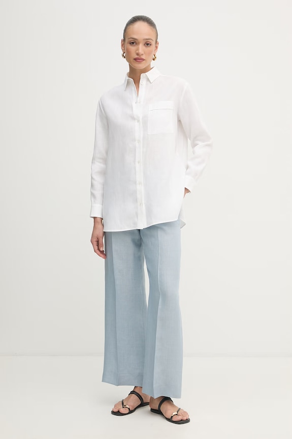 Weekend Max Mara nohavice dámske ľanové MALIZIA 2615131112600 modrá SS26