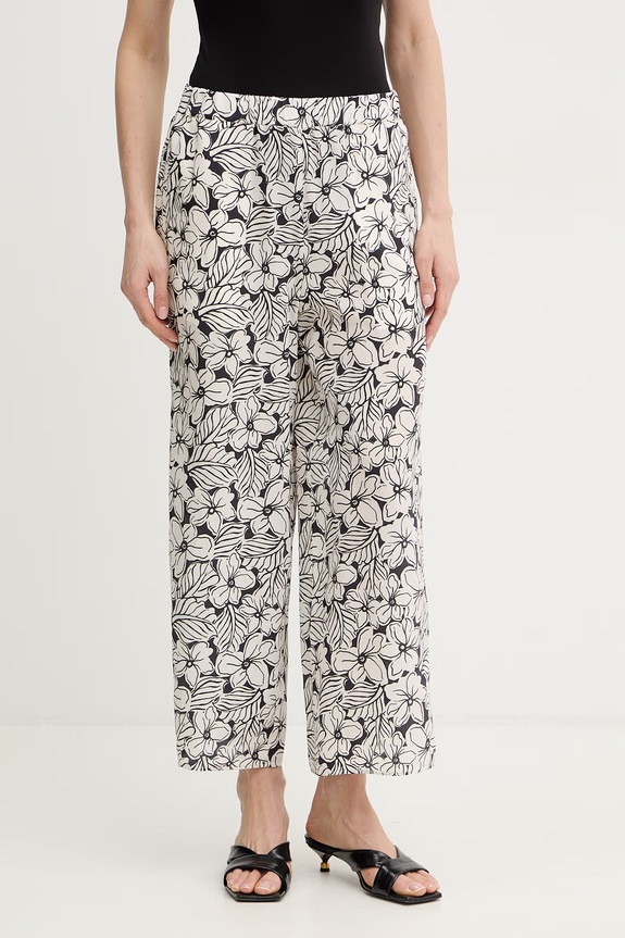 Svilene hlače Weekend Max Mara NIRVANA ravni bijela 2615131132600