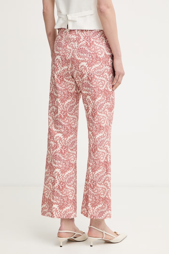 Odjeća Weekend Max Mara hlače za žene od pamuka s elastanom ONDE 2615131162600 roza