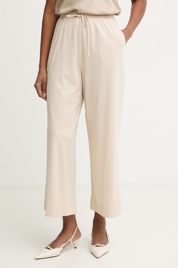 Weekend Max Mara nohavice dámske s ľanom MODICO béžová 2615781012600