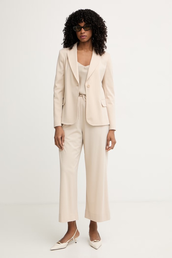Weekend Max Mara nohavice dámske s ľanom MODICO 2615781012600 béžová SS26