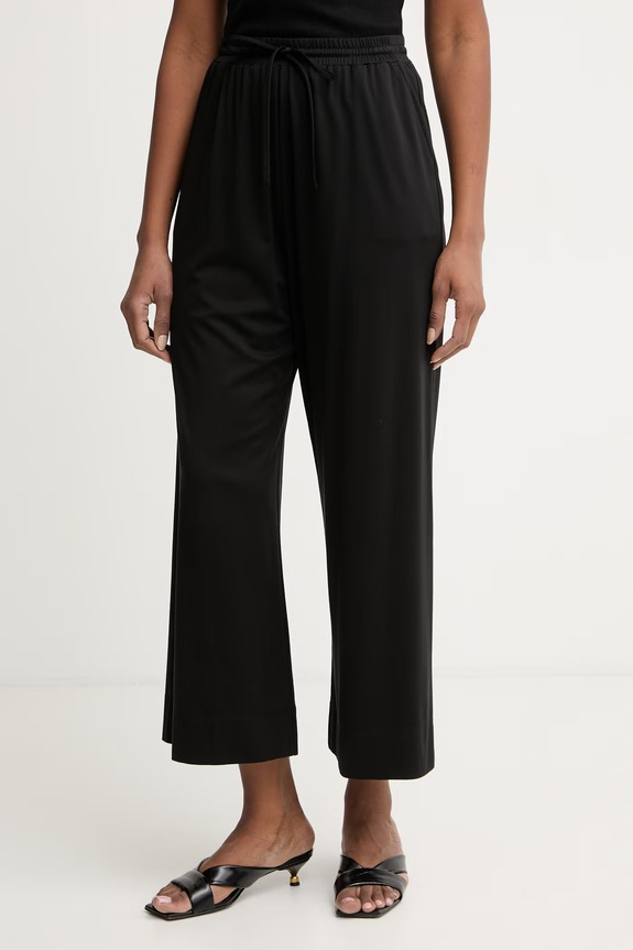 Weekend Max Mara nohavice dámske s ľanom MODICO čierna 2615781012600