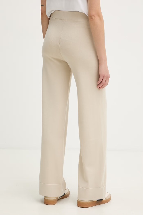 Oblačila MM by Max Mara ženske hlače z viskozo RUM 2616331017600 bež