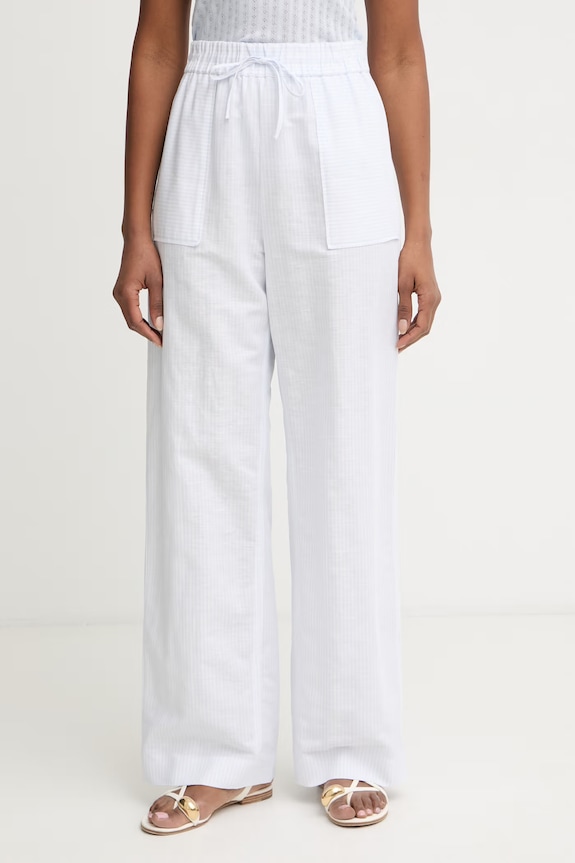 MM by Max Mara Παντελόνι Γυναικείο με λινό FAUNA λευκό 2616131018600