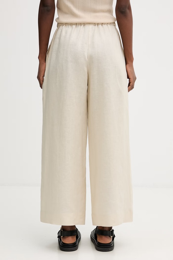 Odzież MM by Max Mara spodnie damskie lniane CANNETI 2616131028600 beżowy