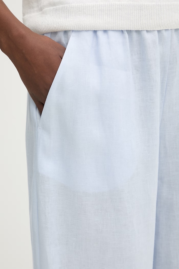 MM by Max Mara nohavice dámske ľanové CANNETI modrá 2616131028600