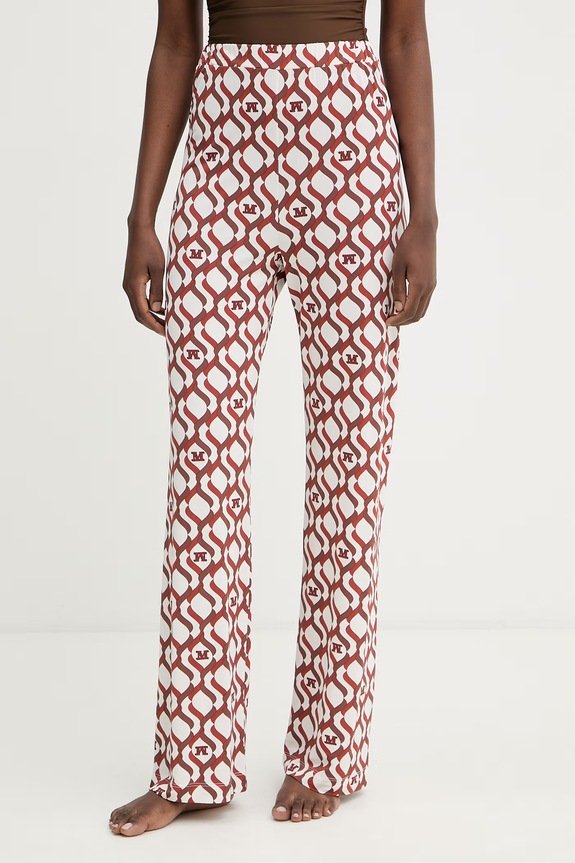 Max Mara Beachwear παντελόνι γυναικείο με βισκόζη ABATE καφέ 2616781029600