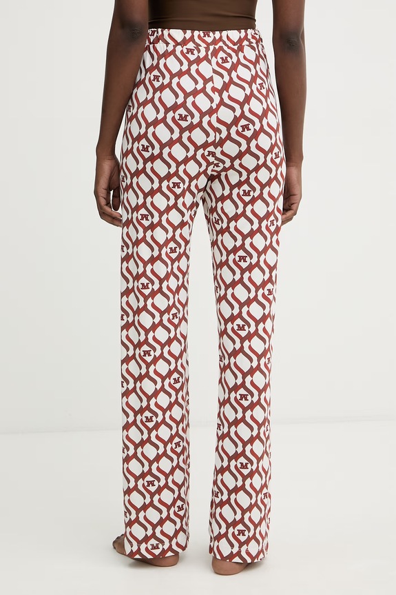 Ρούχα Max Mara Beachwear παντελόνι γυναικείο με βισκόζη ABATE 2616781029600 καφέ