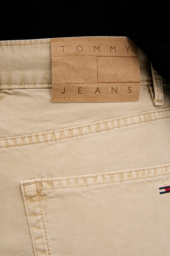 Tommy Jeans pantaloni de bumbac bej DW0DW22073
