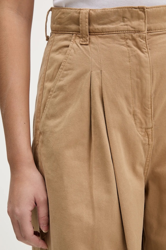 Βαμβακερό παντελόνι Tommy Jeans πράσινο DW0DW22634