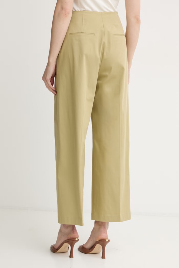 Одежда BOSS брюки wide leg женские из хлопка с эластаном Tulotta 50551913 зелёный