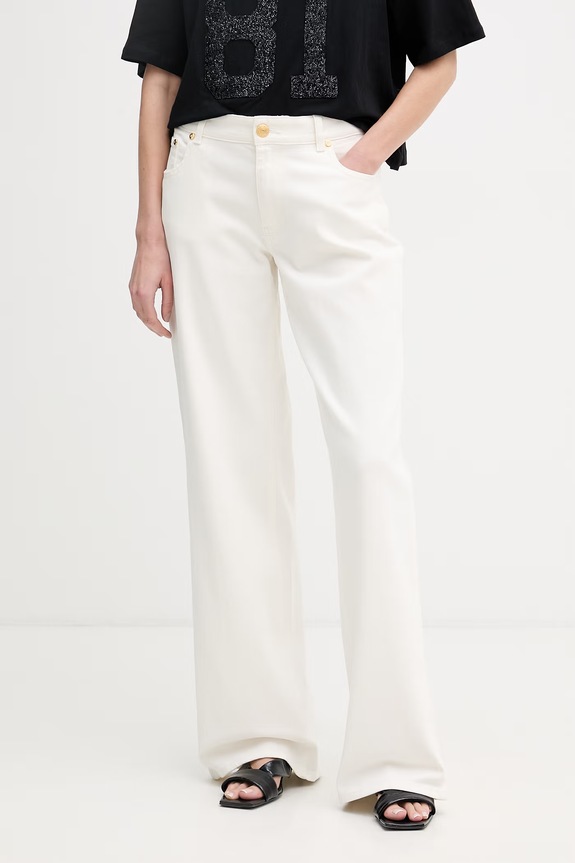 Marciano by Guess blugi wide leg pentru femei KYLIE bej G6GA06.D1040