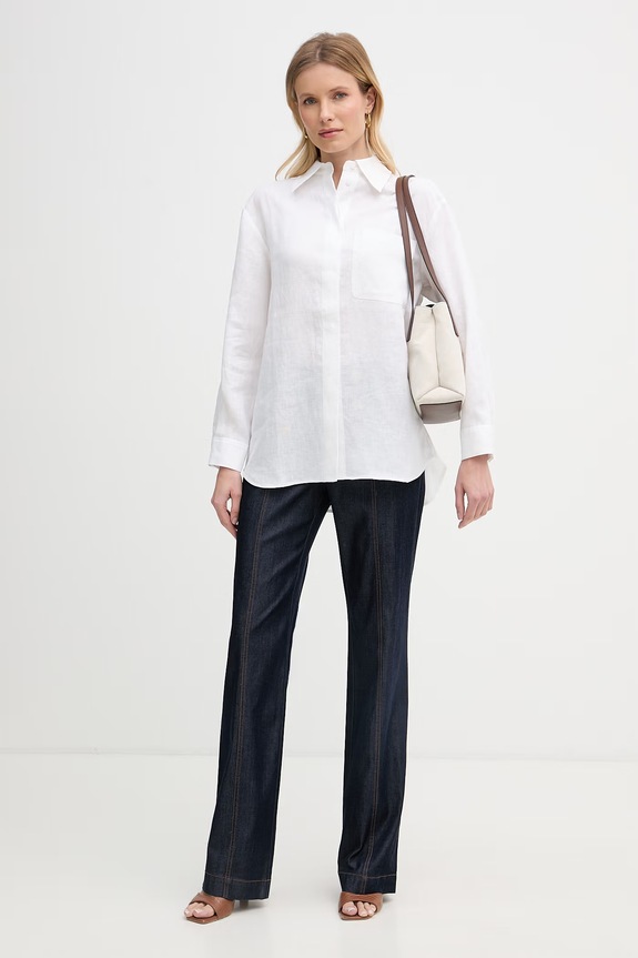 Marciano by Guess pantaloni pentru femei, cu lyocell KATIE G6GA09.D1123 bleumarin SS26