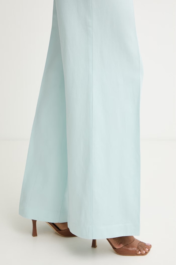 Marciano by Guess παντελόνι wide leg γυναικείο με πρόσμιξη λινού JANE G6GB04.W1782 τιρκουάζ