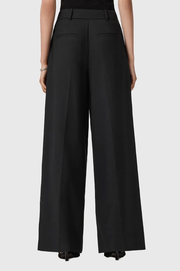 Hlače s dodatkom vune AllSaints W052QD crna SS26