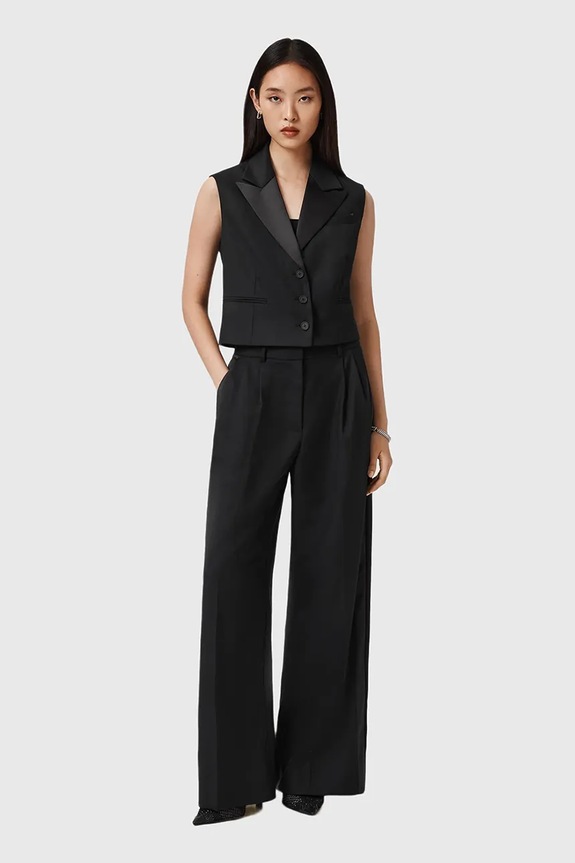 Odjeća Hlače s dodatkom vune AllSaints W052QD crna