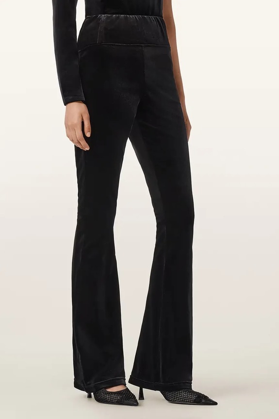 AllSaints spodnie welurowe z elastanem czarny W060TD
