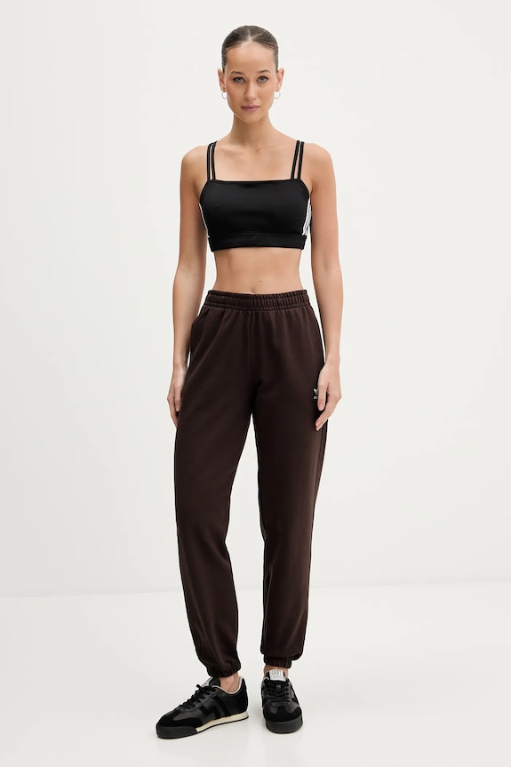 adidas Originals pantaloni de trening din bumbac Essentials KC9071 maro SS26