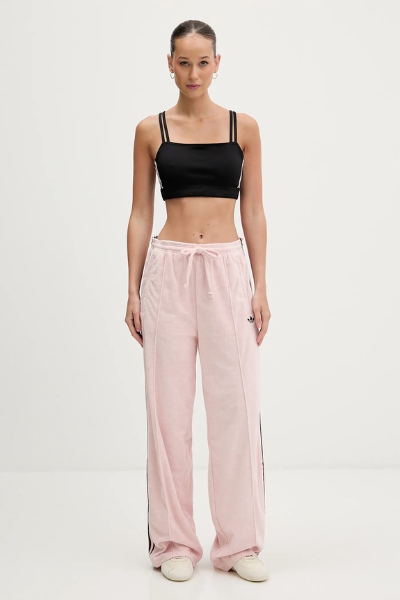 adidas Originals pantaloni da tuta da donna con cotone Terry Towel Firebird KD1414 rosa SS26